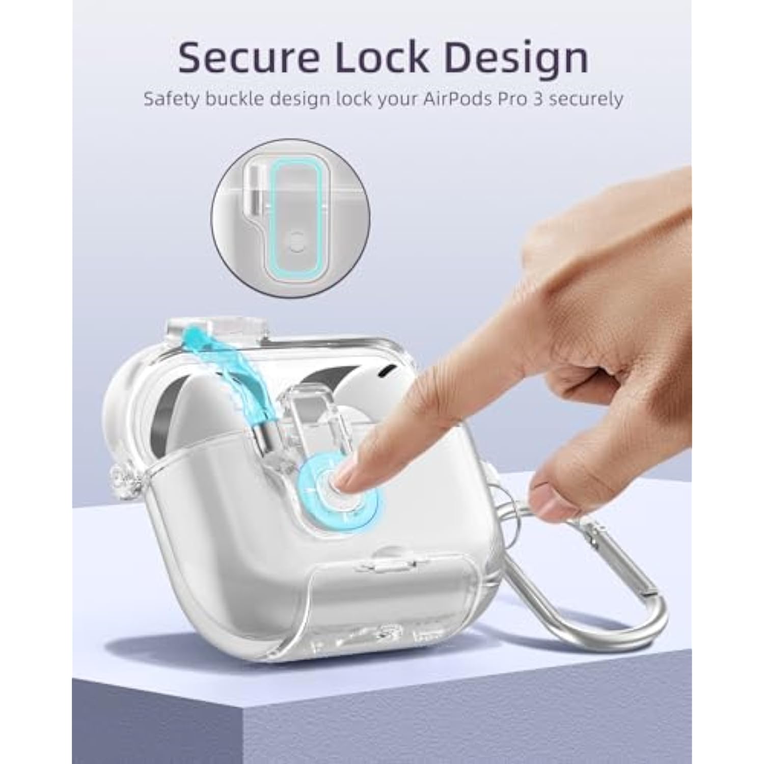 Case For Airpods Pro 3 (2025) With Secure Lock, Anti-Smudge, Soft Tpu Transparent Cover For Apple Airpod Pro 3Rd Generation With Phone Stand Function, Cleaning Kit & Keychain, Clear