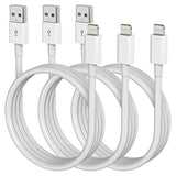 3-Pack 6Ft MFi Lightning Cable Fast Charger for iPhone & iPad