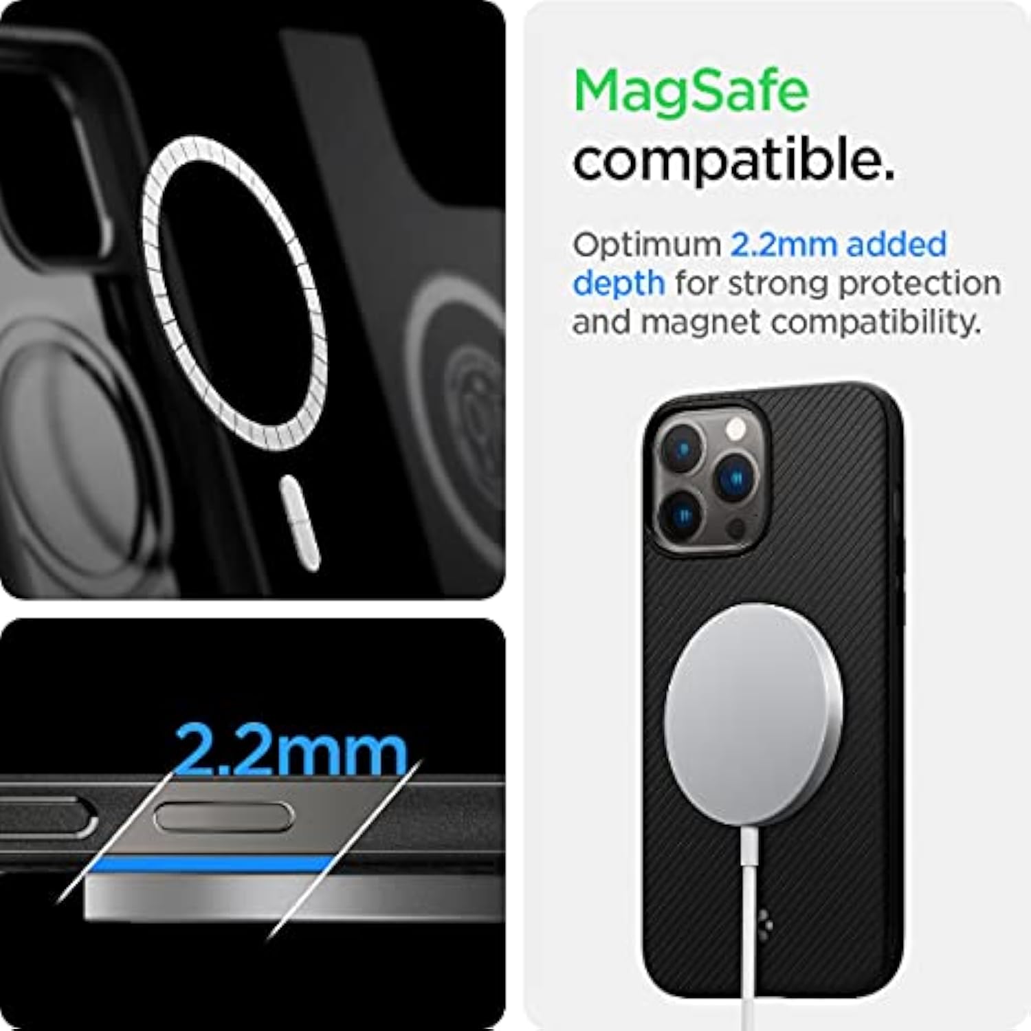 Spigen Mag Armor (MagFit) Compatible with MagSafe Designed for iPhone 13 Pro Case (2020) - Matte Black