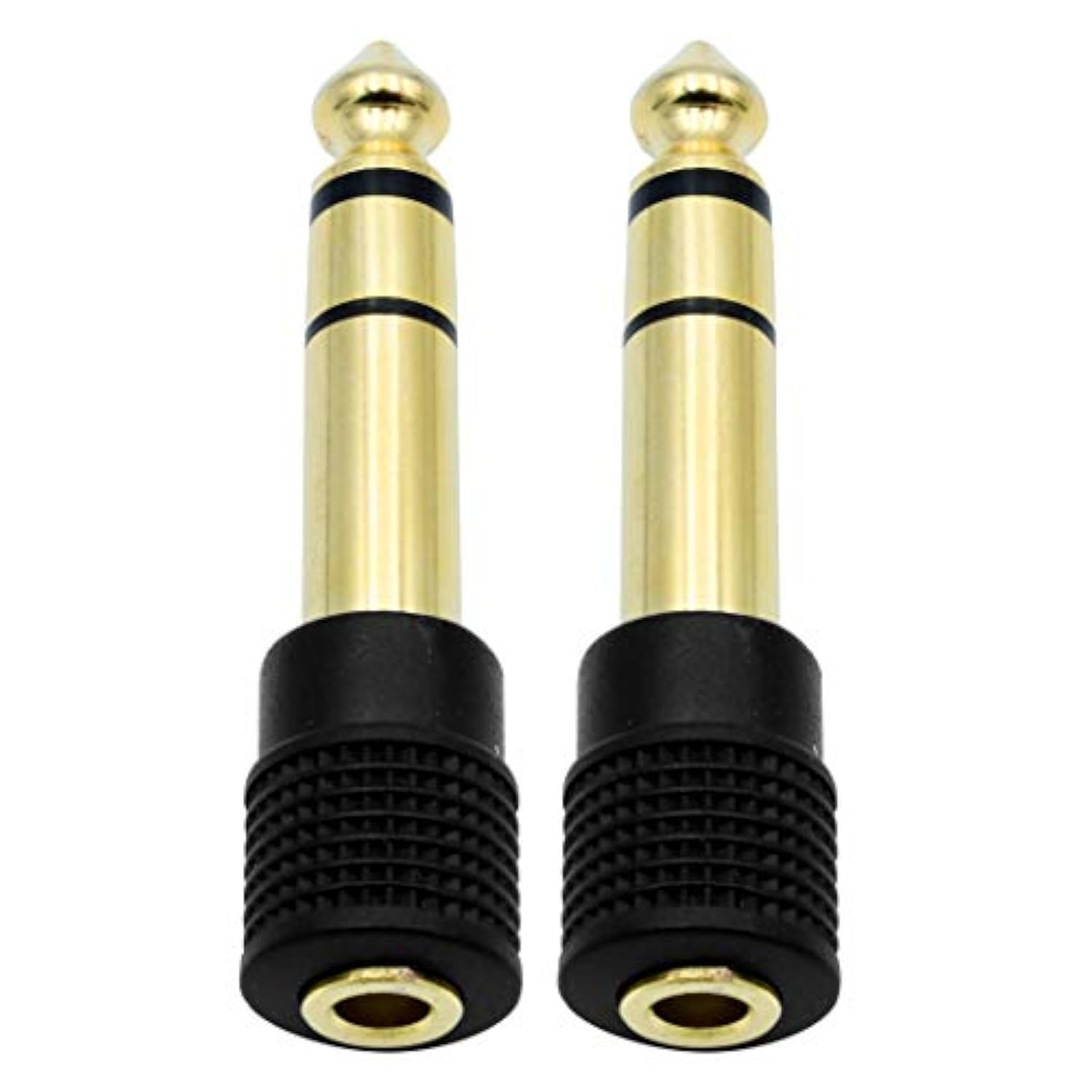 Audio Adapter 6.35Mm (1/4 Inch) Male To 3.5Mm (1/8 Inch) Female Stereo Headphone Connector Gold Plated, 2 Pack