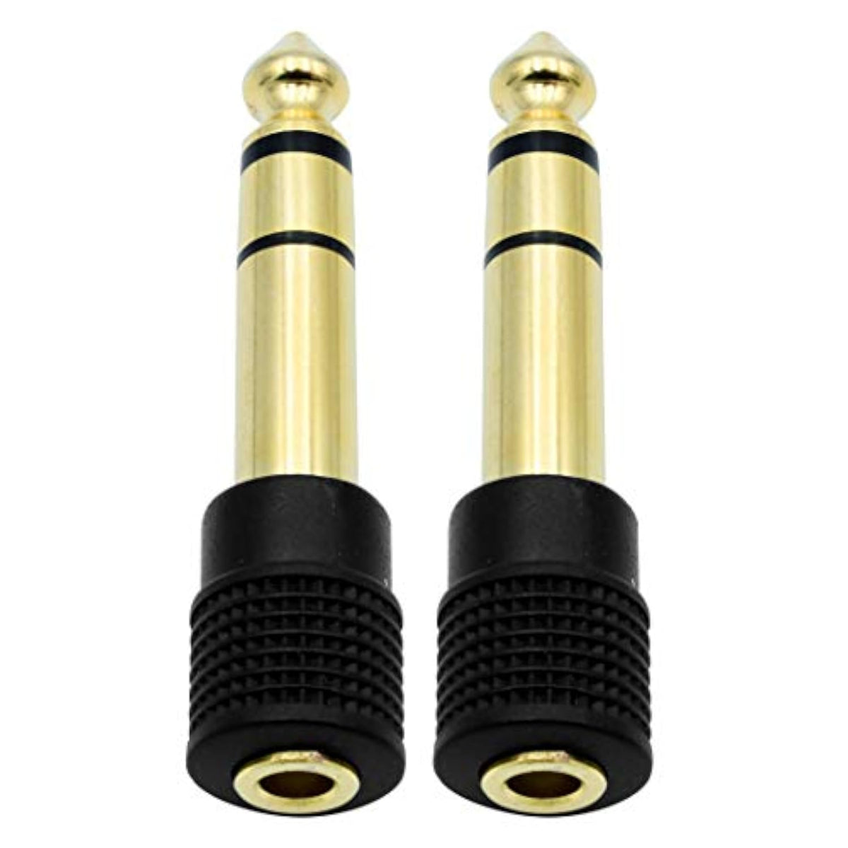 Audio Adapter 6.35Mm (1/4 Inch) Male To 3.5Mm (1/8 Inch) Female Stereo Headphone Connector Gold Plated, 2 Pack