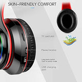 Bluetooth Over Ear Headphones, Foldable Led Stereo Headphones With Built-In Mi