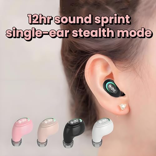 Single Wireless Bluetooth Earbud With Mic, Lightweight In-Ear Headset For Android, Ios & Laptop, Ideal For Office, Driving, Students, Supermarket & Restaurant Staff (Beige)