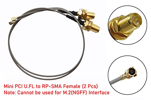 Ufl To Sma Mini Pci U.Fl To Rp-Sma Female Connector Pigtail Antenna Extension Cable (10 Inch (2 Pcs))