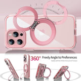 Privacy Case For Iphone 16 Pro Max With 360°Stand [Built-In Anti Peeping Screen Protector] [Compatible With Magsafe] [Magnetic Ring ] Full Body Protective Phone Cover 6.9", Pink