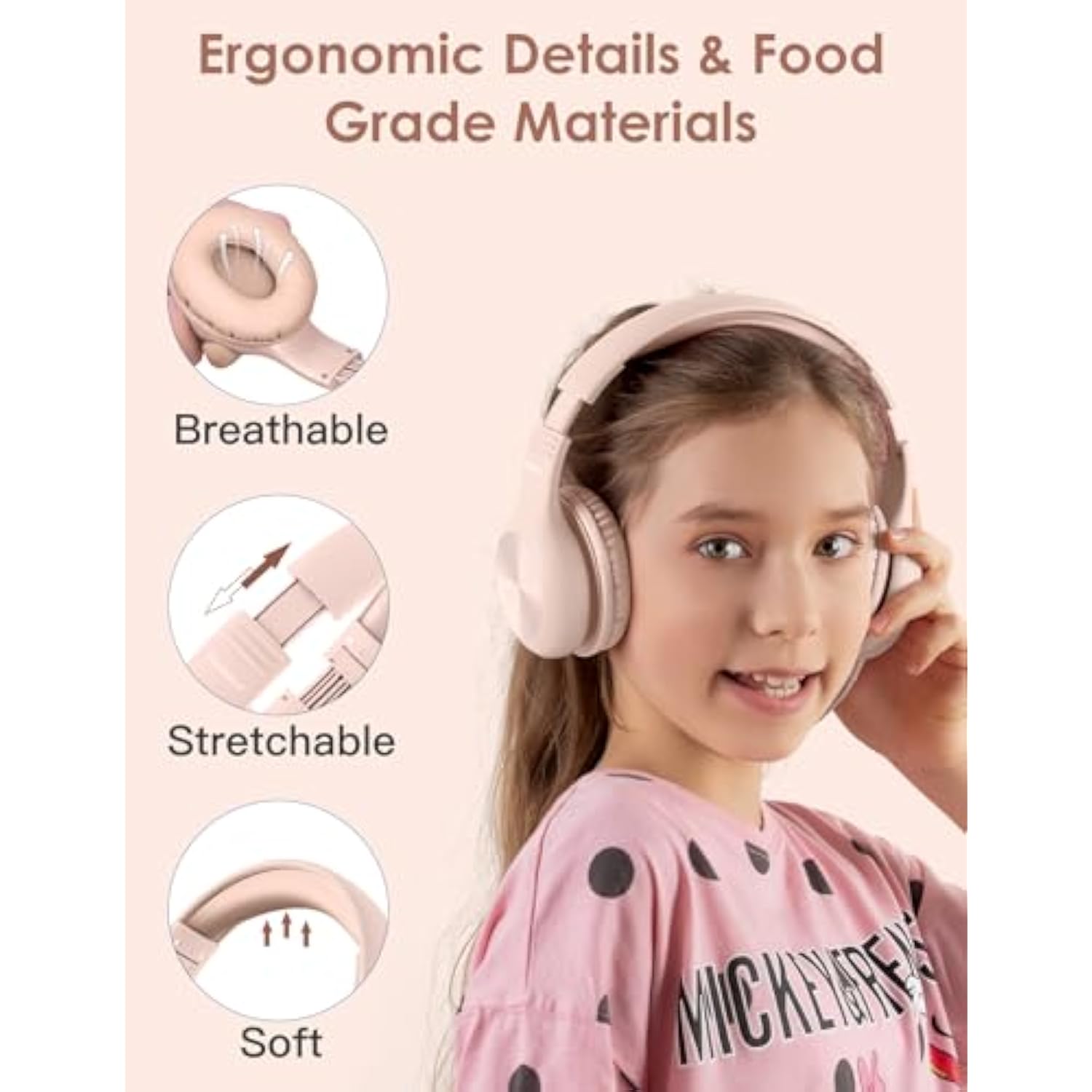 Kids Headphones With Mic, Over-Ear Headphones For Kids With Cord, Hd Sound, Sa