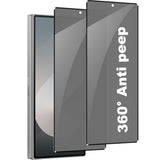 2 Pcs 360 Degree Privacy Tempered Glass For Samsung Galaxy Z Fold 6 Screen Protector, 4 Direction Ways Anti-Peep Tempered Glass Film 9H Hardness Scratch Resistant