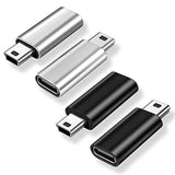 Mini Usb 2.0 To Usb C Adapter (4 Pack), Usb Type C Female To Mini Usb Male Con