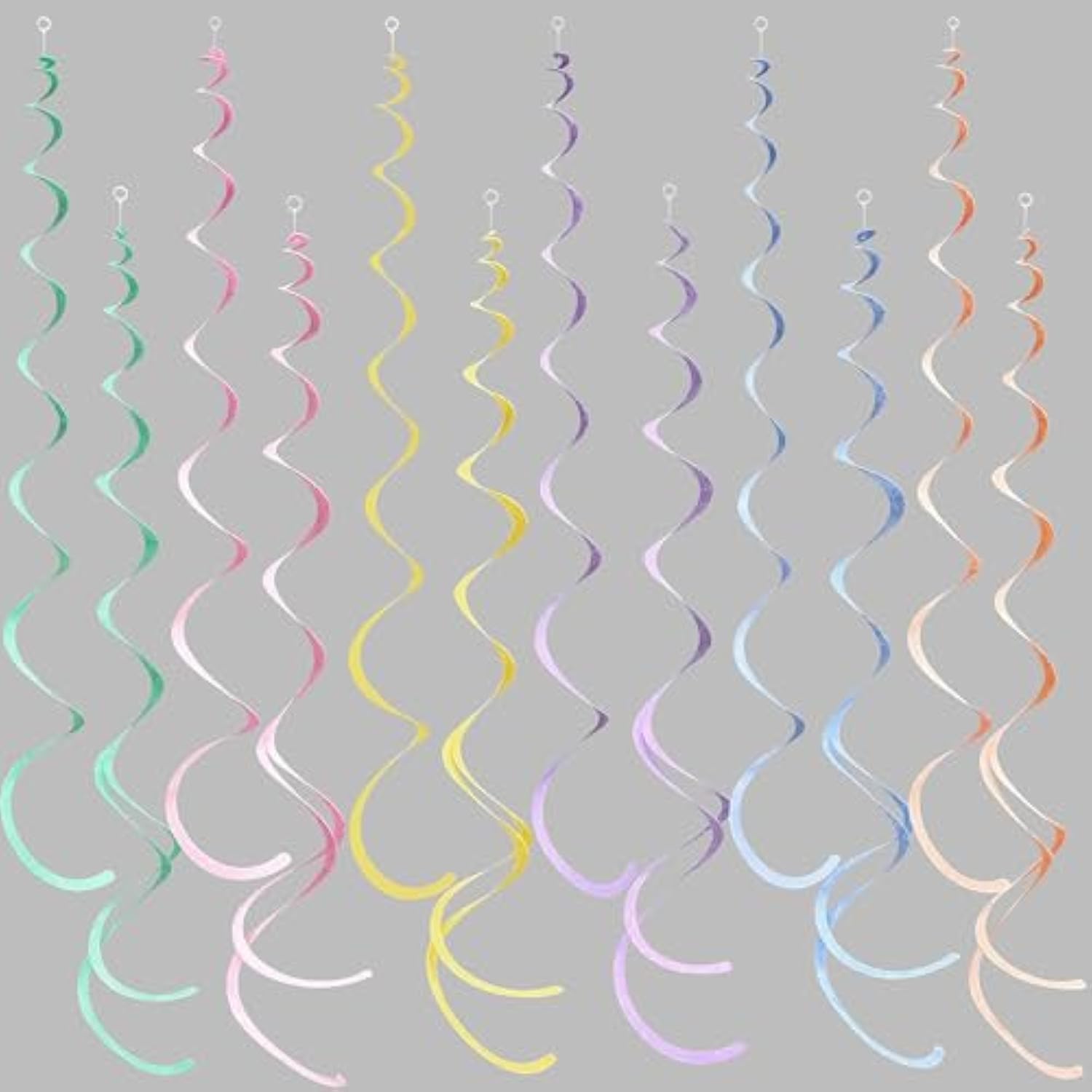 36PCS Pastel Felt Hanging Swirls, Macaron Color Ceiling Garland for Parties