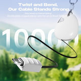 Portable Charger Power Bank 10000 Mah 65Cm Fast-Charging Retractable Cable Outdoor Wearable Battery Pack Usb-C Lightning For Iphone Smart Led Display For Hiking Camping Backpacking