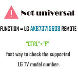 AKB73715608 Replacement TV Remote for LG 39LN5300 32LN530B 42LN5300 42LN5400 50LN5400 47LN5400 55LN5400 50LN5200 32LN5300 50LN5100 47LN5200 55LN5200