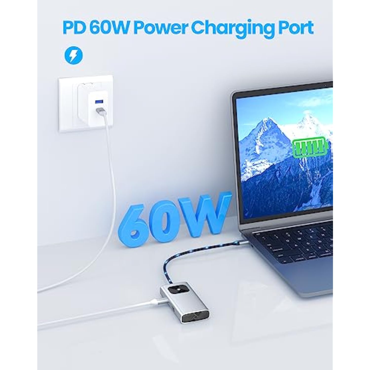 Usb C Hub With Hdmi, Pd60W Charging, 3Xusb-A Ipad Pro/Air Docking Station, Alu