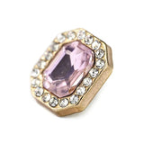 Emerald Cut Pink Rhinestone Sewing Shank Buttons 20 Pcs - 12X10Mm, 1/2