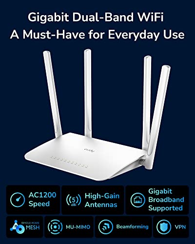 Ac1200 Gigabit Wifi Router(Wr1300), Dual Band Mu-Mimo Wireless Internet Router, 4 X Antennas, Vpn, Guest Wifi And Ap Mode, Long Range Coverage