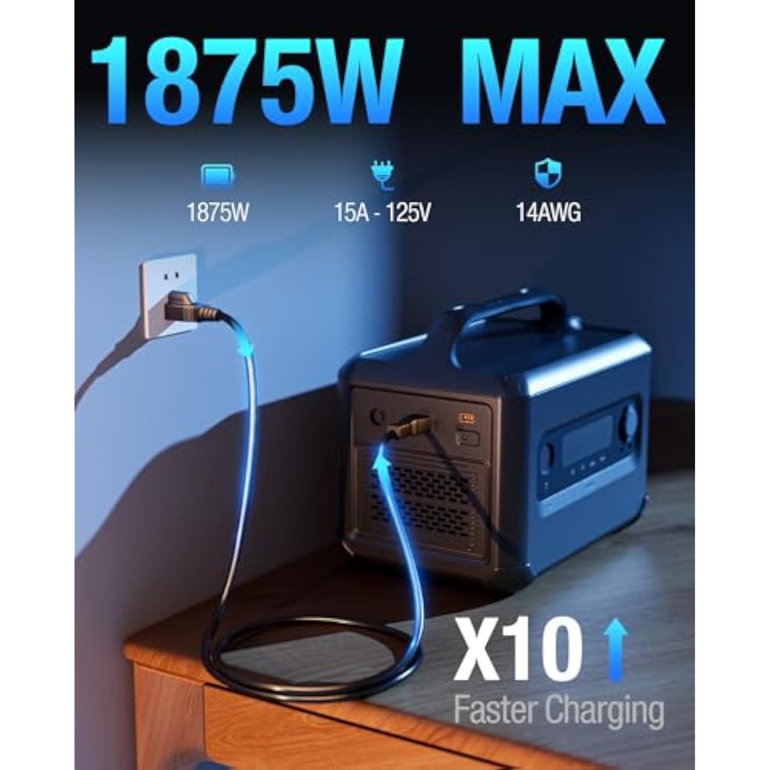 Heavy-Duty Power Station Fast Charging Cable, 14Awg 125V 15A Ac Power Cord For Jackery Explorer 3000/2000/1500/1000 Pro, Ecoflow Delta/River, Bluetti Eb3A; Anker 757/767, Segway Cube, Dji Etc. (6Ft)