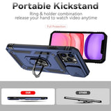 Compatible With Iphone 11 Pro Max Case With Hd Screen Protector & Slide Camera Cover & Rotated Ring Kickstand, [Military-Grade] Phone Case For Iphone 11 Pro Max (Blue)