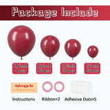 130PCS Burgundy Balloon Set – 18", 12", 10", 5" Wine Red Balloons for Weddings & Parties