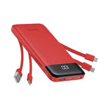 Portable Charger With Built In Cables, Portable Charger With Cords Wires Slim 10000Mah Travel Battery Pack 6 Outputs 3 Inputs 3A Fast Charging Power Bank For Samsung Google Pixel Lg Moto Iphone Ipad