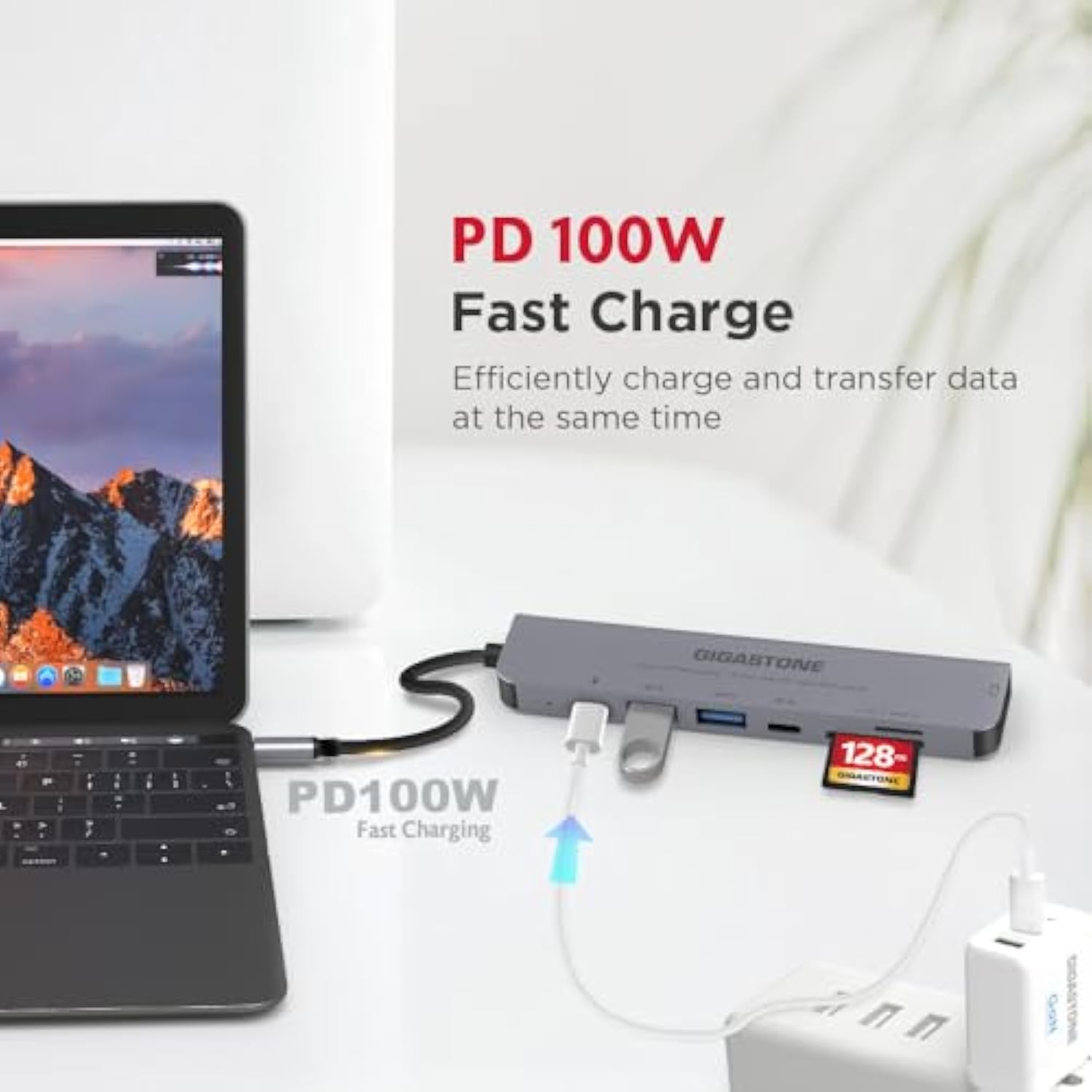 Usb C Hub Multiport Adapter 7-In-1 Usb C Docking Station With 4K Hdmi, 100W Po