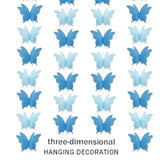 Yosawa 4 Pcs Large Paper Butterfly Banner Hanging Decorative, Curtain Hanging Paper Flower For Halloween Home Ceiling Decor Birthday Party Baby Shower Wedding Showcase Decoration?Zd/Blue?