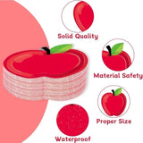 50 Pcs Apple-Shaped Disposable Paper Plates,50 Pcs Green Forks Spoons Set - Party Supplies, Christmas Decorations, Birthday Tableware For Holiday Celebrations