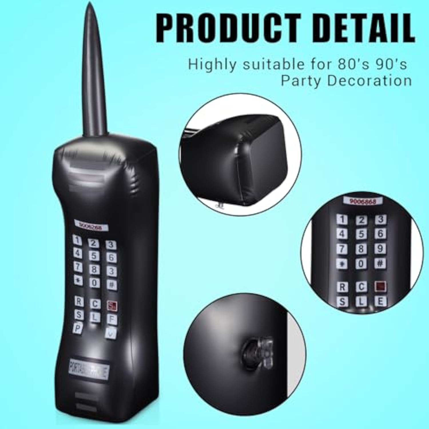 2 Packs Inflatable Mobile Phone Inflatable 80'S Retro Mobile Phone Party Decoration Theme Props Fancy Dress Accessory 30 Inches