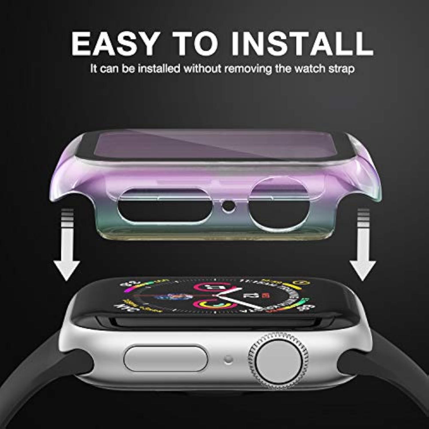 Case Compatible With Apple Watch 40Mm Series 6/5/4/Se With Built-In Tempered Glass Screen Protector, All-Around Ultra-Thin Bumper Full Cover Hard Pc Protective Case For Iwatch
