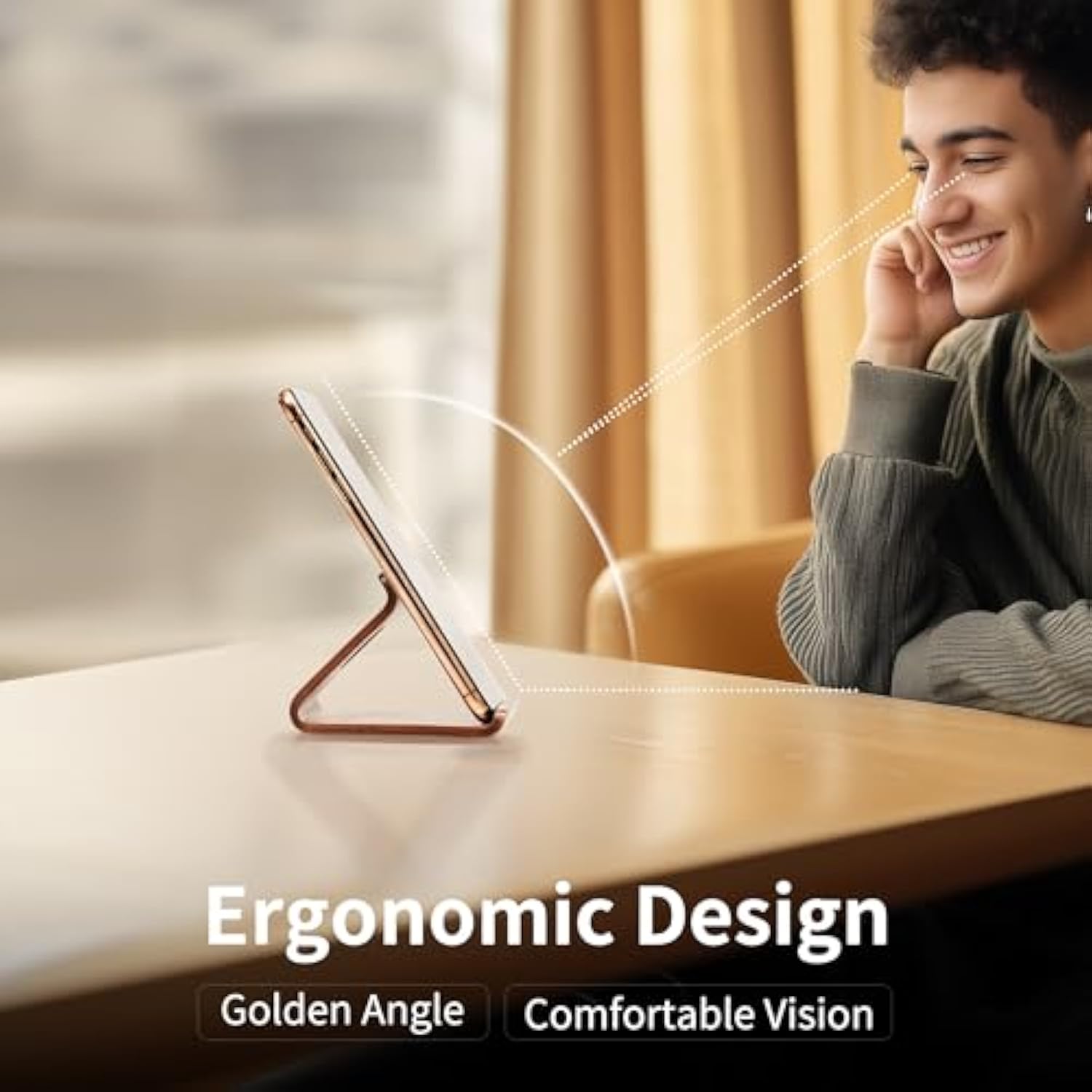 Cell Phone Stand For Desk - Portable Wood Phone Holder For Bed Compatible With Iphone 16 15 14 13 Pro Max 12 11 Ipad Mini, Smartphone, Wooden Office Aesthetic Desk Accessories