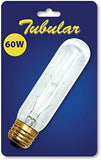 B60T10C 60W Incandescent T10 Tubular Bulbs 120V Clear Light Bulbs 2 Pack
