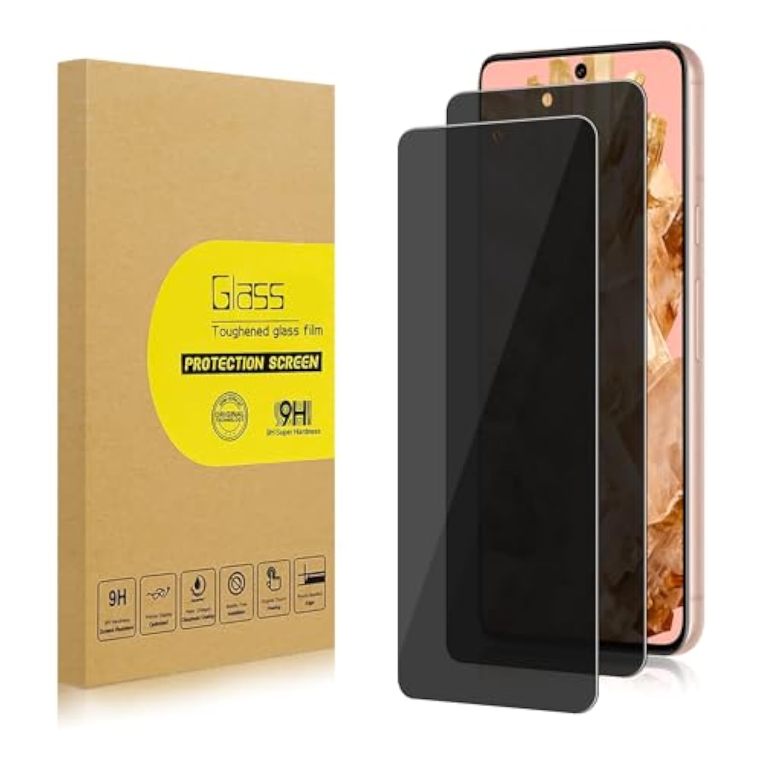 2 Pack Privacy Screen Protector For Google Pixel 8 [Anti-Spy Tempered Glass], Ultra Hd, Anti-Scratch, Bubble-Free, Easy Install 9H Protective Glass For Pixel 8