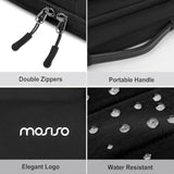 MOSISO 360 Protective 13-14 inch Laptop Case, 13.3 inch Puffy Laptop Sleeve Compatible with MacBook Air 13 13.6/Pro 13/14, HP, Dell, ASUS, Lenovo, Side Open Bag with 2 Zipper Pockets&Handle, Black