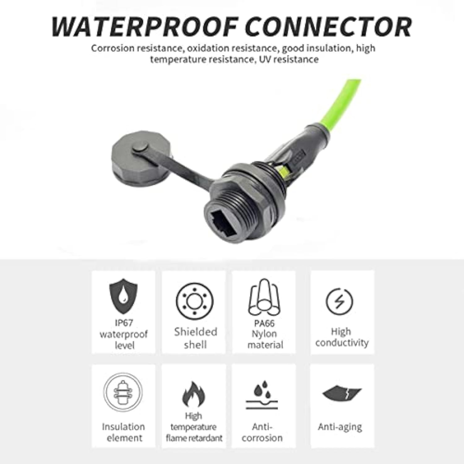 5Pcs Rj45 Panel Mount Coupler, Shielded Ip67 Waterproof Ethernet Connector Pas