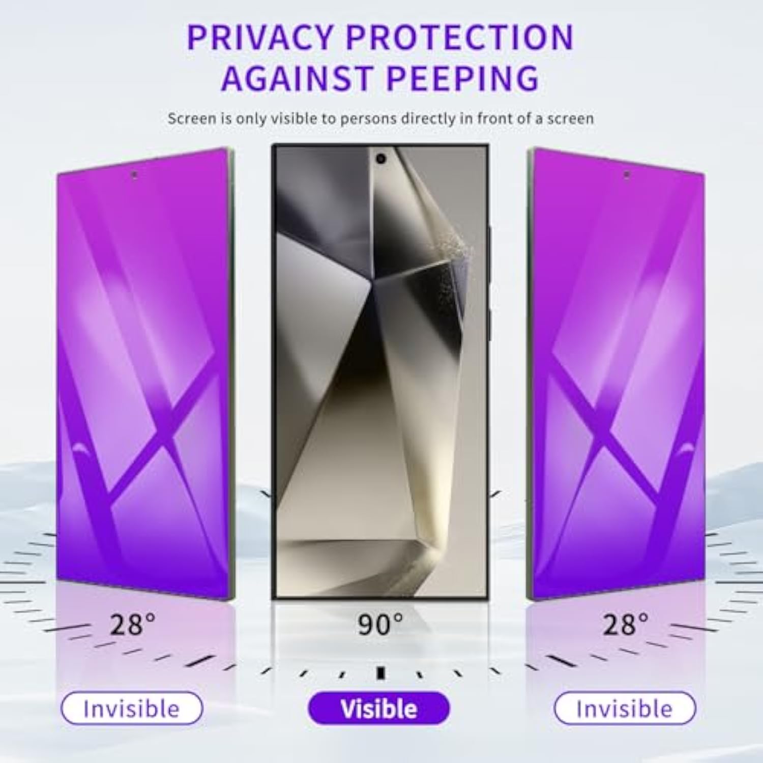 2 Pack For Samsung Galaxy S25 Privacy Screen Protector[Rose-Purple][0.08S Fingerprint Unlocked] Film 6.2'', Eye Protection, Anti-Bubble, Full Coverage