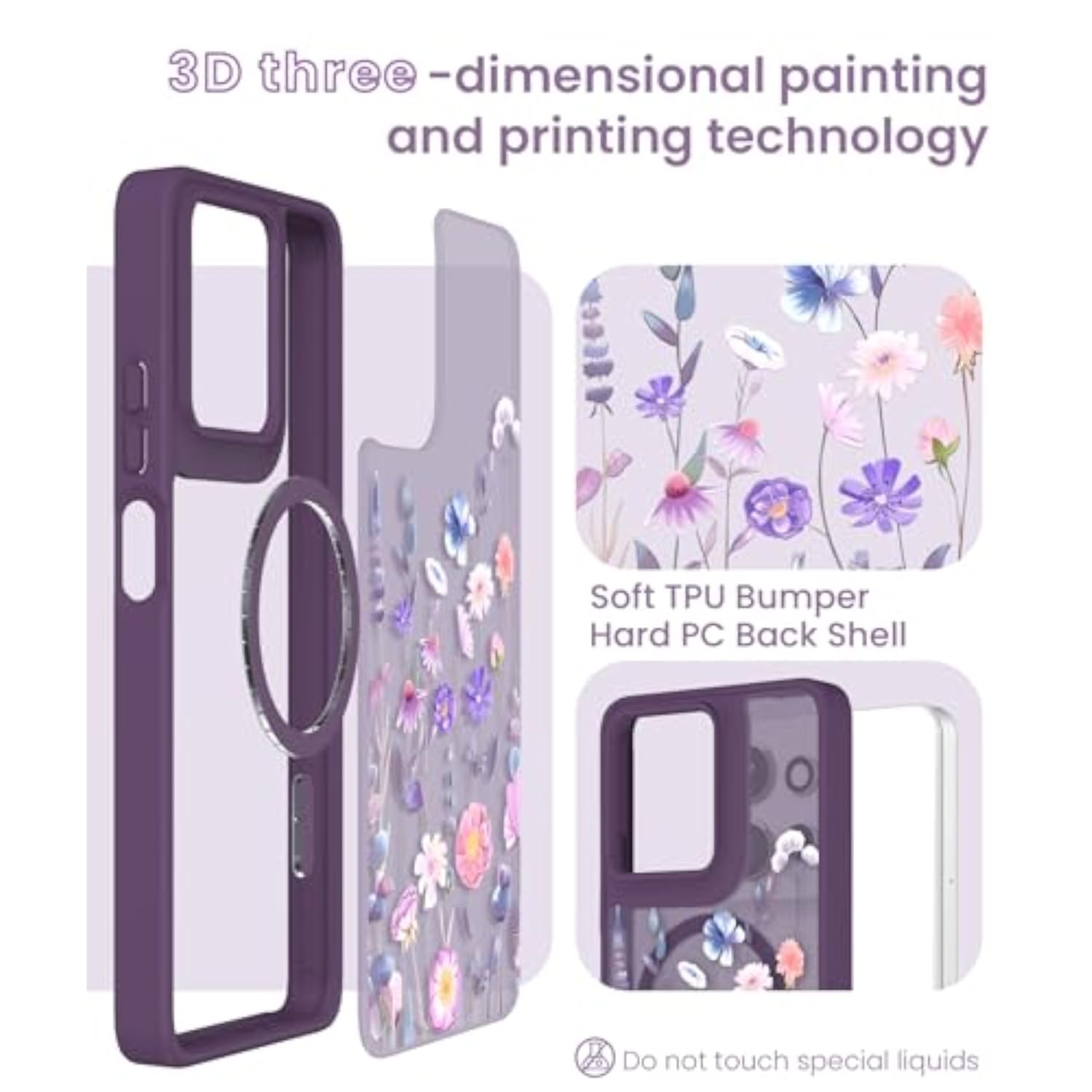 Magnetic Flower Case for Motorola Moto G Power 2025/2026 Colorful Phone Case