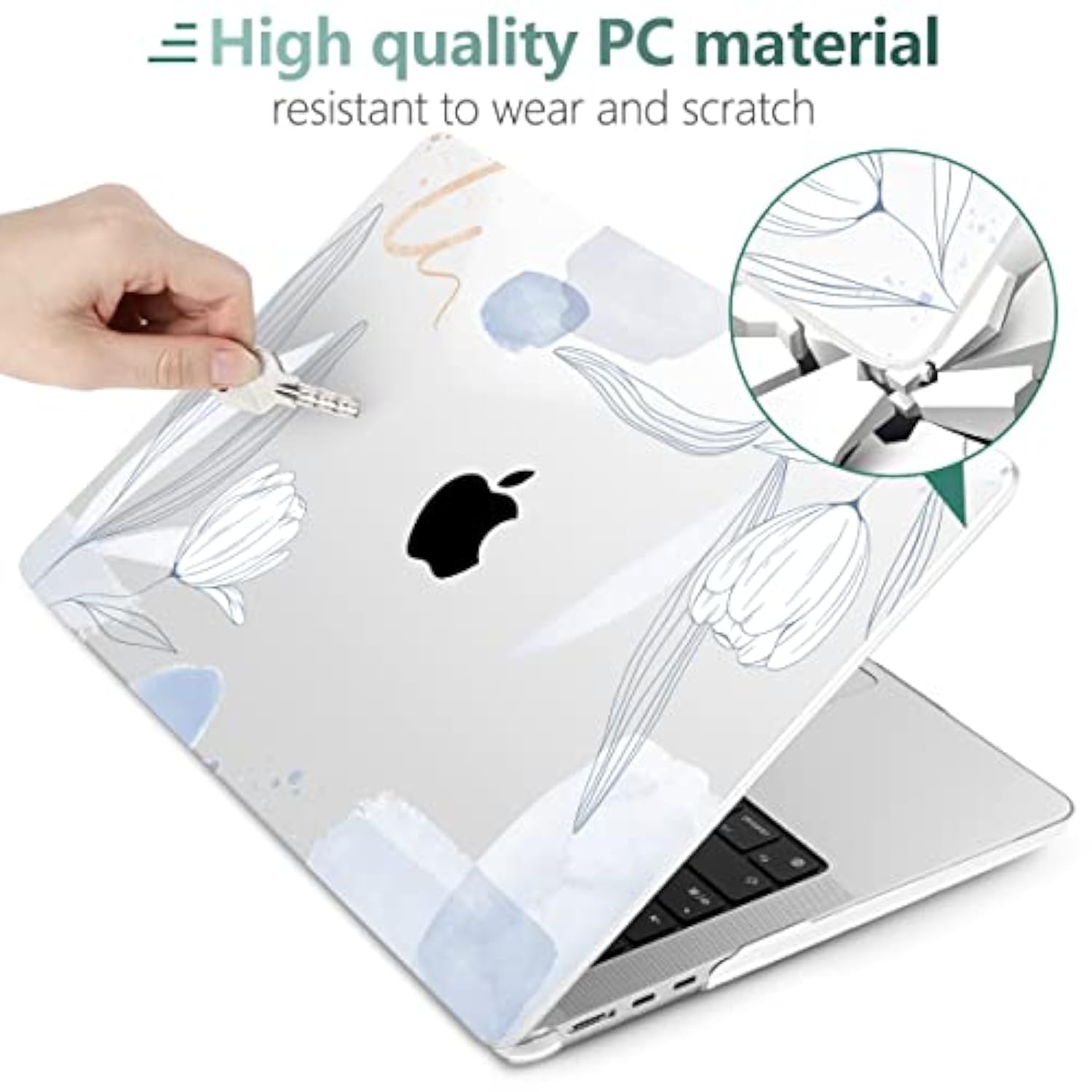 Case For Macbook Air M4/M3/M2 13.6 Inch 2025 2024 2022, Fit Model A3240 A3113 A2681, Compatible With Macbook Air 13 Inch, Laptop Hard Shell Case With Keyboard Cover, Floral 33