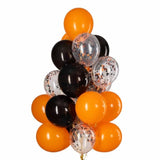 50Pcs Orange & Black Latex Balloons - Confetti with 12" Party Balloons for Halloween Decor