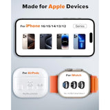 3 In 1 Charging Station Compatible With Magsafe Charger Wireless Charger Stand For Iphone 16 15 14 13 12 Series Wireless Charging Station For Airpods Wireless Charging Stand For Iwatch Series