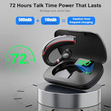 Bluetooth Headset, Wireless Bluetooth Earpiece With 500Mah Charging Case, 72-Hour Talk Time, And For Ios/Android Phones, V5.3 Hand-Free Headphones For Trucker, Office,Business