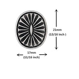 12 Pieces Oval Southwest Concho Style Metal Shank Buttons. 21Mm X 17Mm