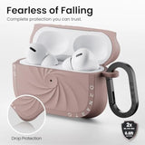 Vortuxe For Airpods Pro 2 Case - 2X Mil-Std Drop Protection, Liquid Silicone Shockproof Cover With Carabiner, Sleek Aesthetic Case For Airpods Pro 2Nd / 1St Generation-Latte