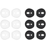 (Fit In Case)Silicone Eartips Skins And Covers Replacement Anti Slip Soft Eartips Compatible With Air Pods 1 & 2 Or Ear Pods Headphones/Earphones/Earbuds, White And Black 6 Pairs Wb6P