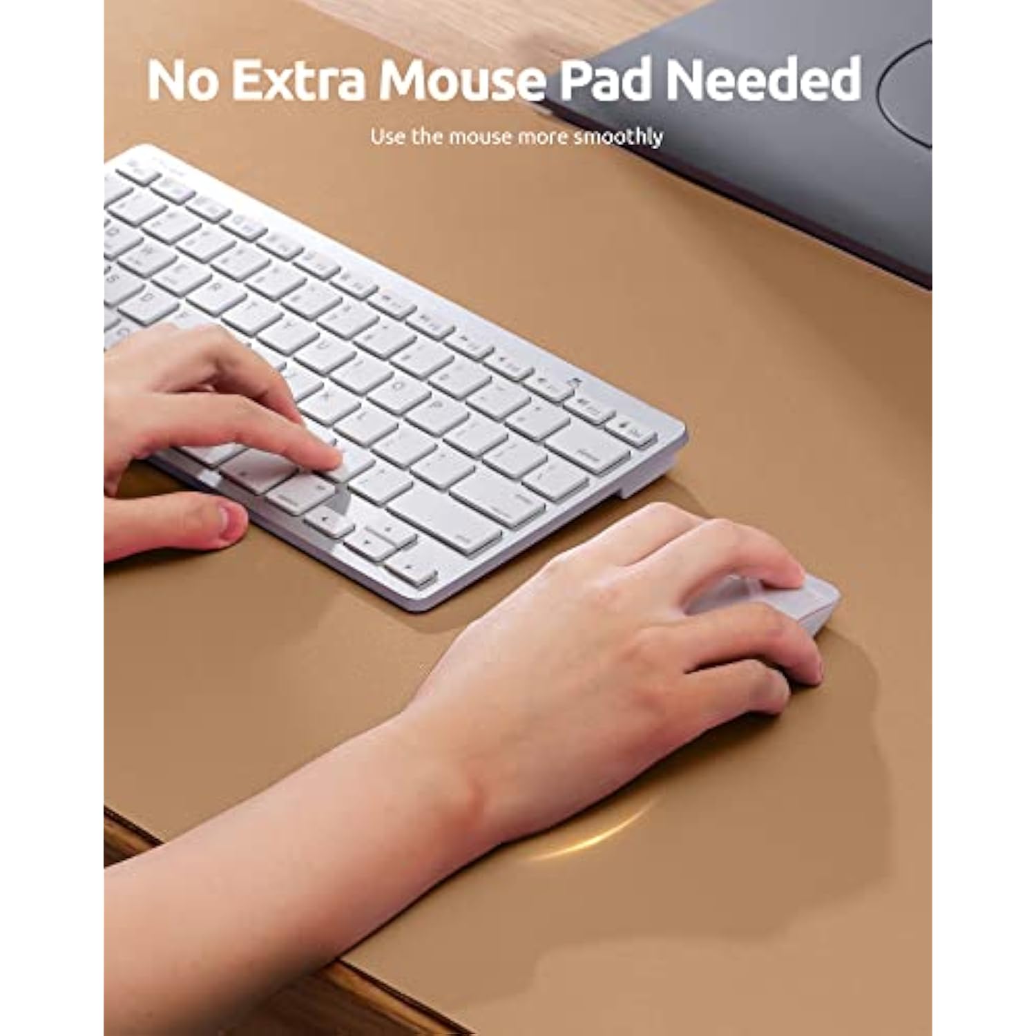 Leather Desk Pad Protector, Office Mat, Large Mouse Pad, Non-Slip Pu Blotter, Laptop Waterproof Writing For And Home (23.6" X 13.8", Khaki)
