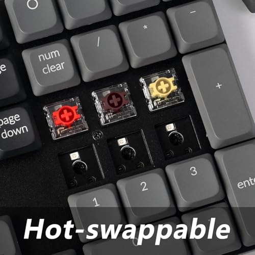 K5 Version 2, Qmk Ultra-Slim 100% Full Size Layout Wireless Mechanical Keyboard, Hot-Swappable 104 Keys Low-Profile Mechanical Brown Switch, Rgb Backlight Wired/Bluetooth For Mac/Windows