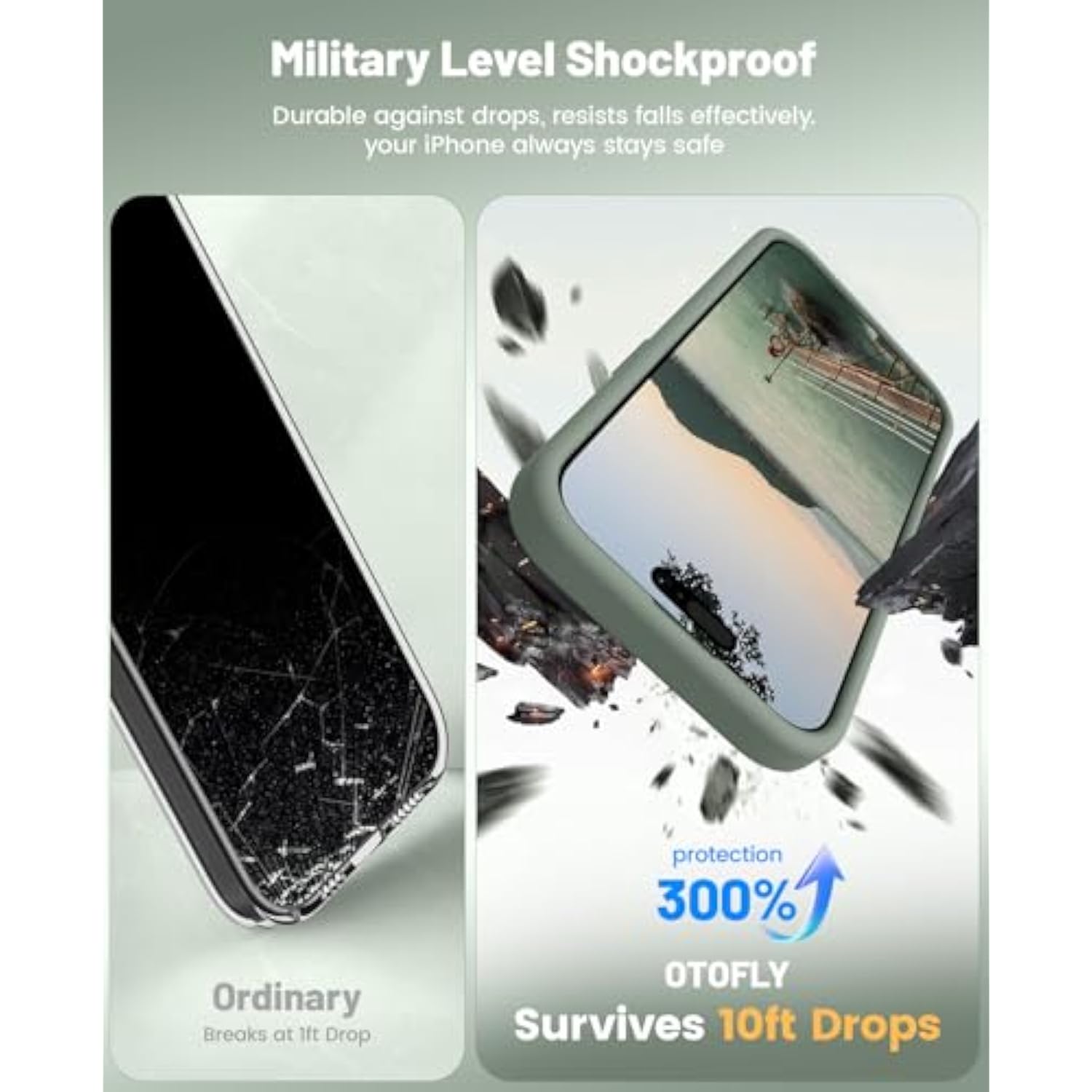 Magnetic For Iphone 15 Pro Case Compatible With Magsafe, [Full Camera Protection][Screen Protector] Full-Body Silicone Shockproof Phone Case For Iphone 15 Pro 6.1" (Calke Green)