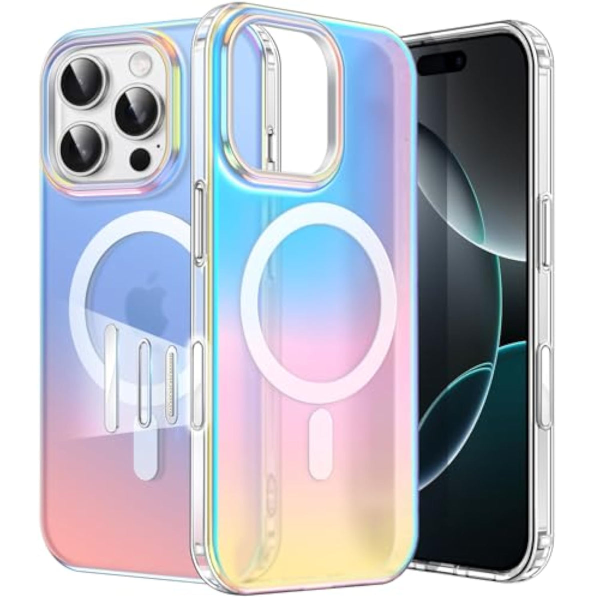 JETech Iridescent Case for iPhone 16 Pro Max 6.9-Inch with Camera Control Capture Button, Compatible with MagSafe, Cute Unique and Aesthetic Design, Colorful Translucent Cover (Iridescent)