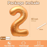 40 Inch Orange Number 2 Balloon Large Foil Decor for Birthday, Wedding, or Shower