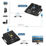 Hdmi Extender Over Single Cat5E/6 Hdmi Over Ethernet Up To 200Ft Repeater Balu