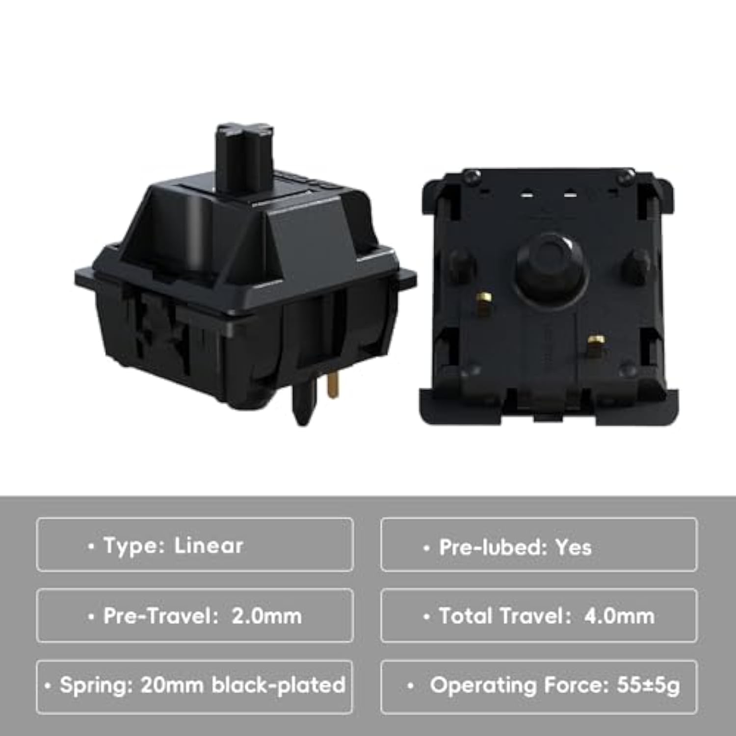 Gateron Oil King Pre Lubed 5Pin Linear Switches For Mechanical Keyboard (36 Pc