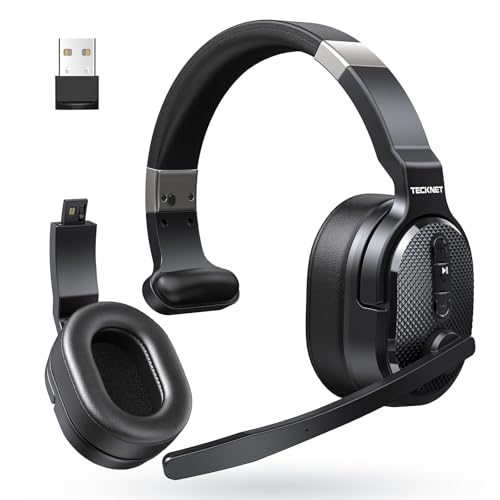 Bluetooth Trucker Headset, Single And Dual Ear Wireless Headset With Mic For Work Noise Cancelling, 50Hrs 3 Eq Music Modes Trucker Bluetooth Headphones For Pc, Drivers, Office, Call Center