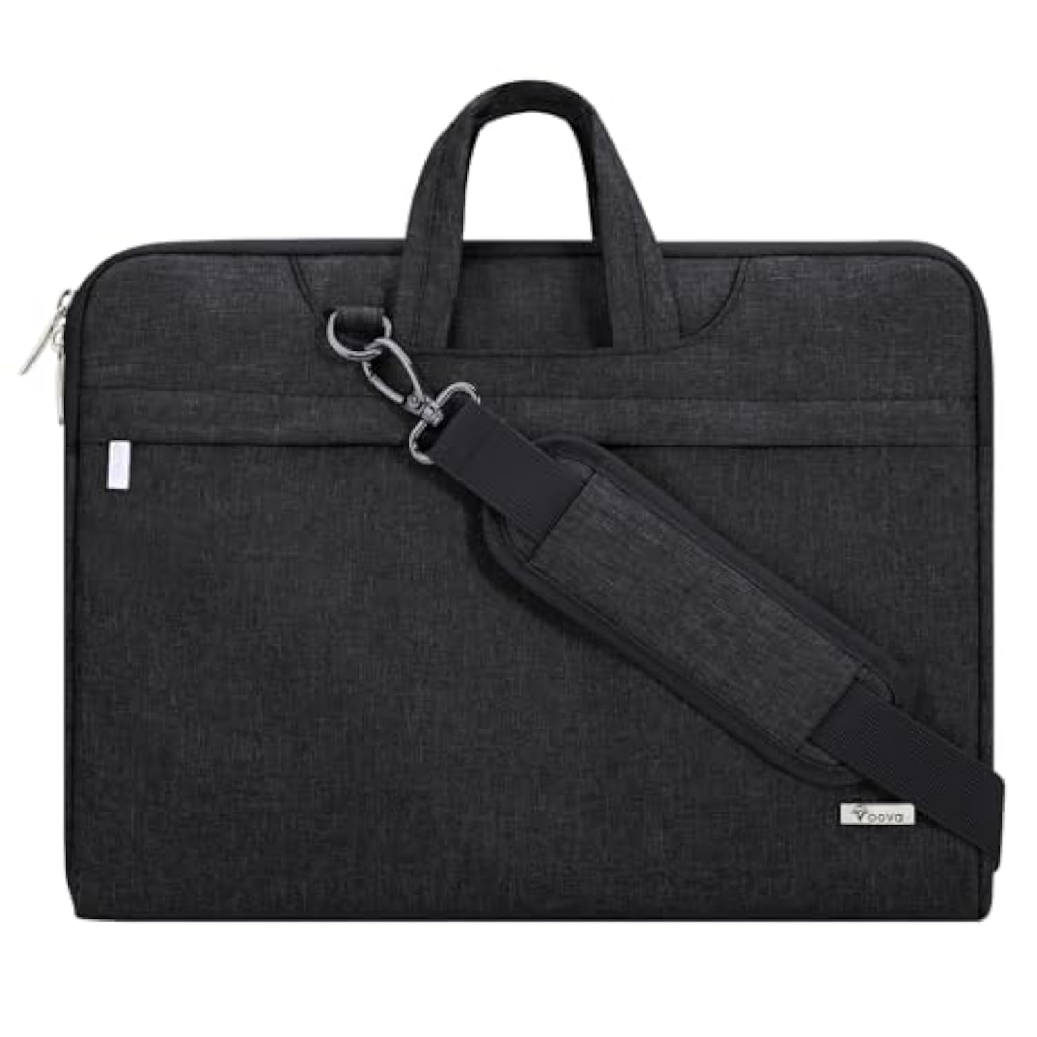 Voova Laptop Bag Case 17 17.3 Inch with Shoulder Strap & Handle, Waterproof Computer Sleeve Cover Compatible with 17-18” MacBook HP Acer Asus Dell Lenovo, Slim Briefcase for Men Women, Black